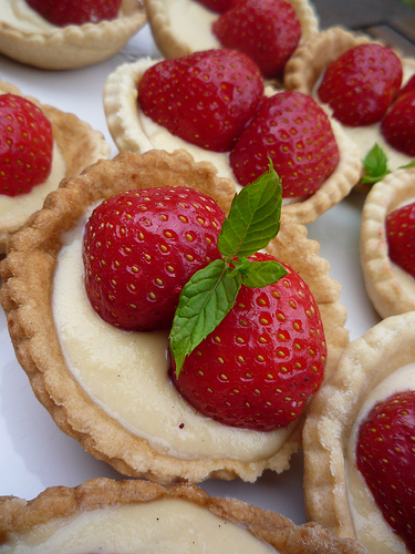 Torteletts mit Erdbeeren