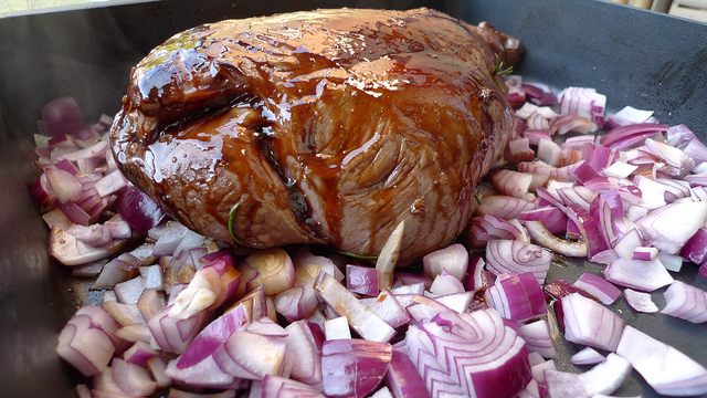 Rehkeule mit Pfifferlingen